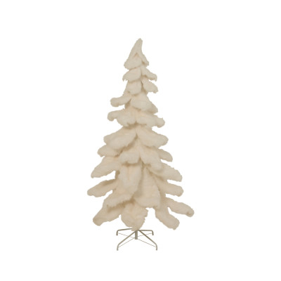 ALBERO DI NATALE IN PELLICCIA SINTETICA BIANCA 180CM 2