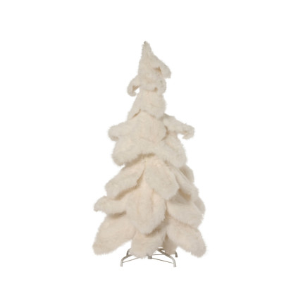 ALBERO DI NATALE IN PELLICCIA SINTETICA BIANCA 180CM