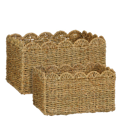Cesto Rettangolare in Rattan Naturale