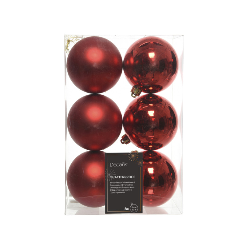 Palline per Albero di Natale 8cm (6 pezzi)