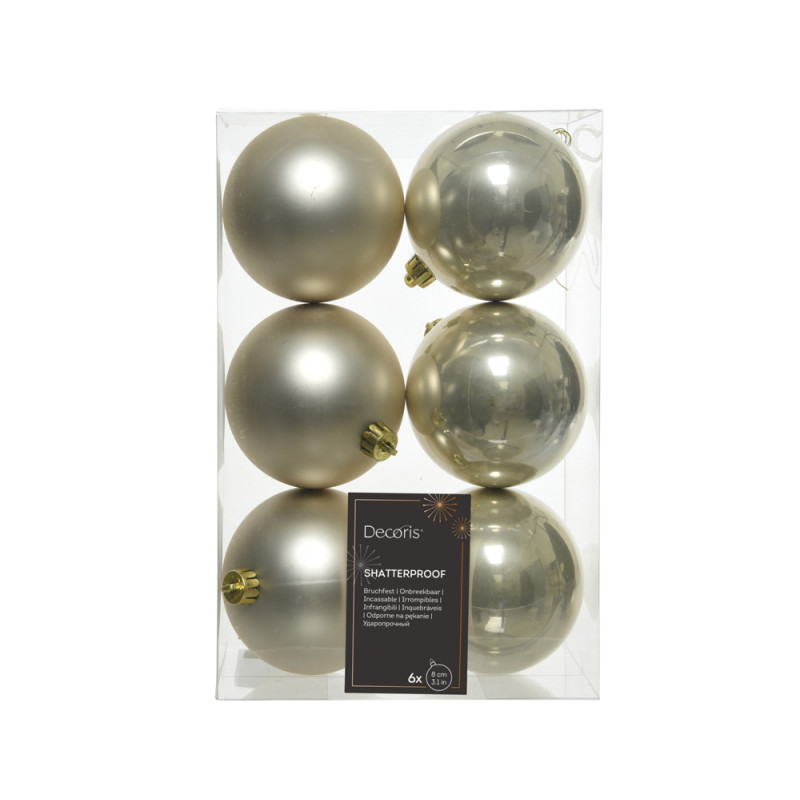 Palline per Albero di Natale 8cm (6 pezzi)