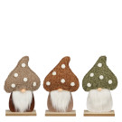 Decoro Autunnale Gnomo Con Base In Legno FSC