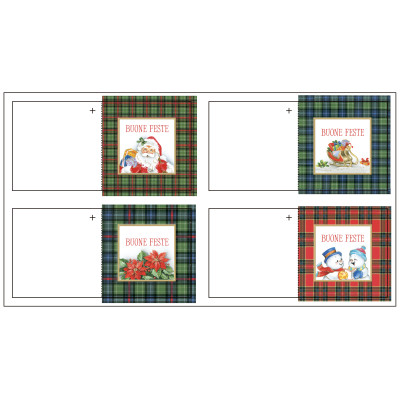 Chiudipacco Tartan (4 Pezzi)