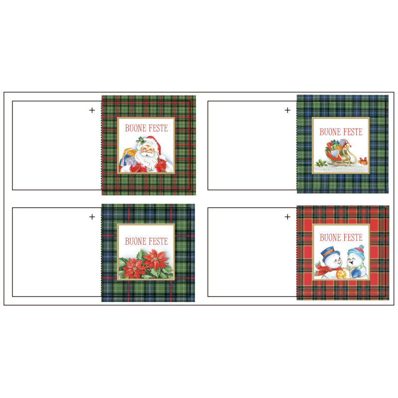 Chiudipacco Tartan (4 Pezzi)