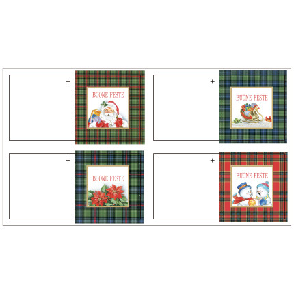 Chiudipacco Tartan (4 Pezzi)