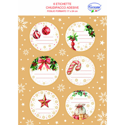 Etichette Tonde Natale (6 Pezzi) 2