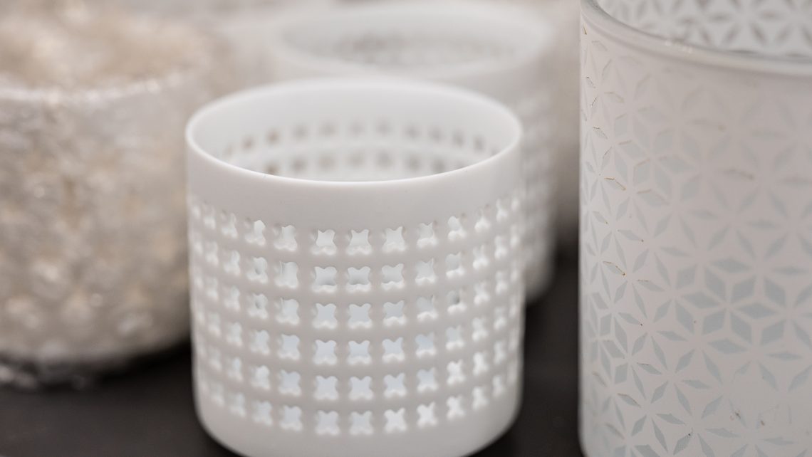 vasetto in ceramica bianco per candela - Trendy Christmas